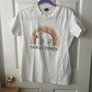 Cotton On Peanuts Snoopy & Woodstock White ‘Good Times' Women’s T-Shirt